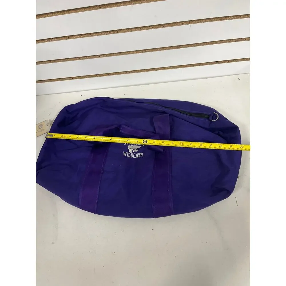 K-State wildcats embroidered purple duffel bag 24x16x10 w/ name tag and keychain